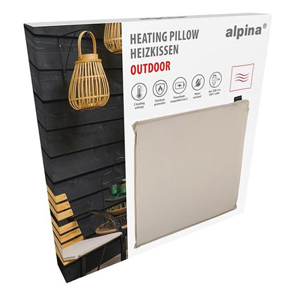 Alpina Warmtekussen | Alpina | 45 x 45 cm (Tot 65° C, USB C kabel, Waterbestendige hoes, Beige) 871125244061 K170101282 - 5