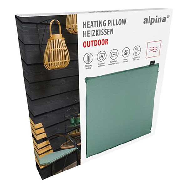 Alpina Warmtekussen | Alpina | 45 x 45 cm (Tot 65° C, USB C kabel, Waterbestendige hoes, Grijs) 871125244060 K170101284 - 5