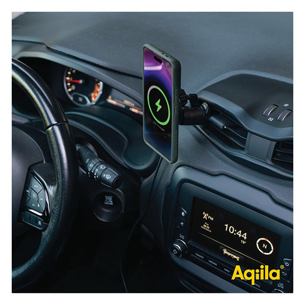 Aqiila Draadloze autolader | Aqiila | Powerbird QC1 (Magnetisch, 360° draaibaar, Klem) AQWCQC1CBI15W377 K010605529 - 6