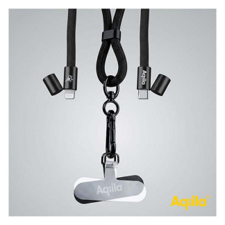 Aqiila Lightning telefoonkoord | Aqilla | USB 2.0 (30W, 480 Mbps, Zwart) AQLYCBPBICL1BK084 K010605505 - 7