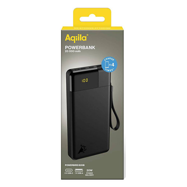 Aqiila Powerbank | Aqiila | Powerbird B10 | 10.000 mAh (1x USB A, 2x USB C, 20W, Groen) AQPBPBIB5MGR031 K010605521 - 4