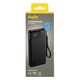 Aqiila Powerbank | Aqiila | Powerbird B10 | 10.000 mAh (1x USB A, 2x USB C, 20W, Zwart) AQPBPBIB10BBK942 K010605520 - 3