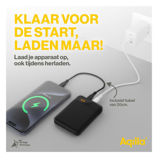 Aqiila Powerbank | Aqiila | Powerbird B5 | 5000 mAh (1x USB A, 2x USB C, 12W, Zwart) AQPBPBIB5BBK935 K010605518 - 5