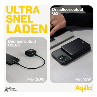 Aqiila Powerbank | Aqiila | Powerbird QB5 | 5000 mAh (MagSafe, USB C, 20W) AQWGPBIQB5BK360 K010605527 - 4