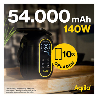 Aqiila Powerstation | Aqiila | Powerbird S140 | 140W (54.000 mAh, 2x USB-A, 2x USB-C, Led-lamp, LCD-scherm) AQPSS140PBI997 K010605509 - 9