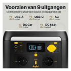 Aqiila Powerstation | Aqiila | Powerbird S600V2 | 20.000 mAh (600W, 2x USB A, 2x USB C, Led, LCD-scherm, Wifi) AQPSS600V2PBI148 K010605510 - 6