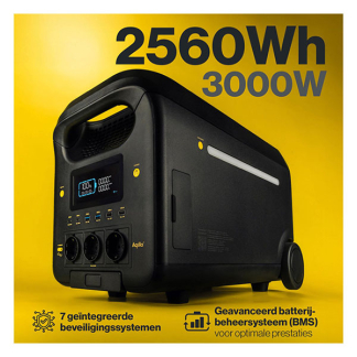 Aqiila Powerstation | Aqiila Powerbird S3000V2 | 50.000 mAh (3000W, 4x USB A, 2x USB C, Led, LCD-scherm, Wifi) AQPSS3000V2PBI162 K010605512 - 5