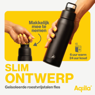 Aqiila Thermosfles | Aqiila | Powerbottle | 600 ml (Powerbank, Zwart, RVS) AQPBOPBIBO5BK572 K010605500 - 8