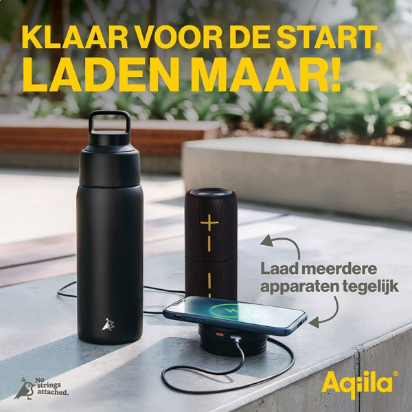 Aqiila Thermosfles met powerbank | Aqiila | Powerbottle | 600 ml (Zwart, RVS) AQPBOPBIBO5BK572 K010605500 - 4