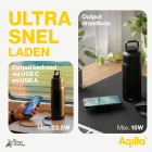 Aqiila Thermosfles met powerbank | Aqiila | Powerbottle | 600 ml (Zwart, RVS) AQPBOPBIBO5BK572 K010605500 - 6