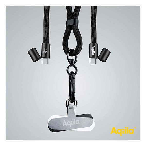 Aqiila USB C telefoonkoord | Aqiila | USB 2.0 (60W, 480 Mbps, Zwart) AQLYCBPBICC1BK046 K010605501 - 7