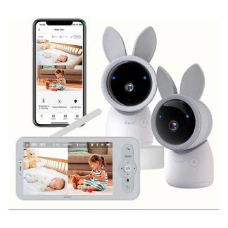 Arenti Babyfoon met camera | Arenti | 2 stuks (2K, 10 meter nachtzicht, Gespreksfunctie, Bewegingsdetectie, Binnen) AInanny2-CamKit K170113632 - 2