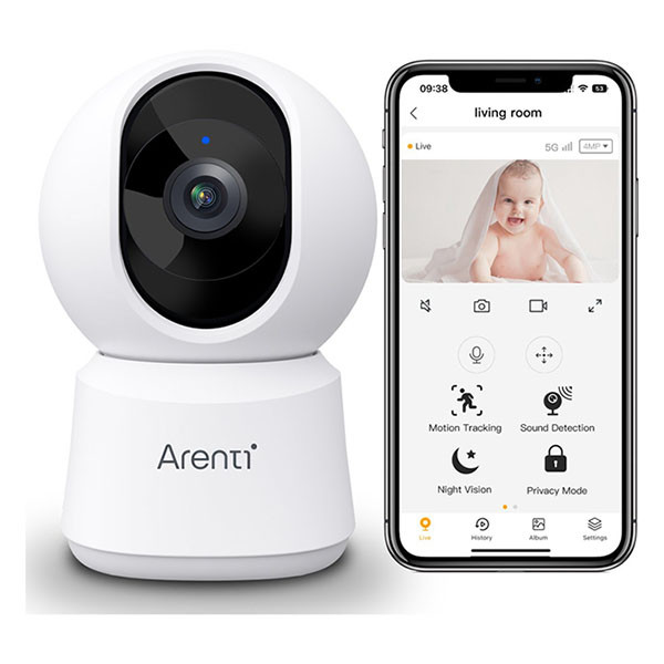 Arenti Beveiligingscamera wifi | Arenti (2.5K, 10 meter nachtzicht, Draaifunctie, Gespreksfunctie, Bewegingsdetectie, Binnen) P2Q K170113627 - 2