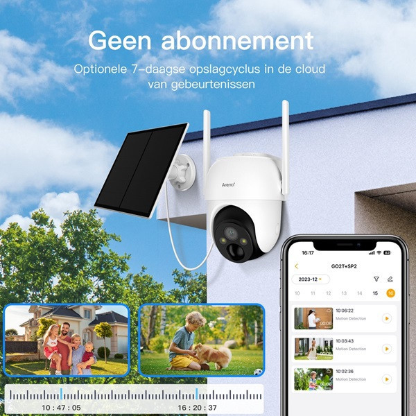Arenti IP camera | Arenti (Zonnepaneel, 2K, 10 meter nachtzicht, Draaifunctie, Oplaadbaar, Buiten) GO2TSP2 B170113626 - 6