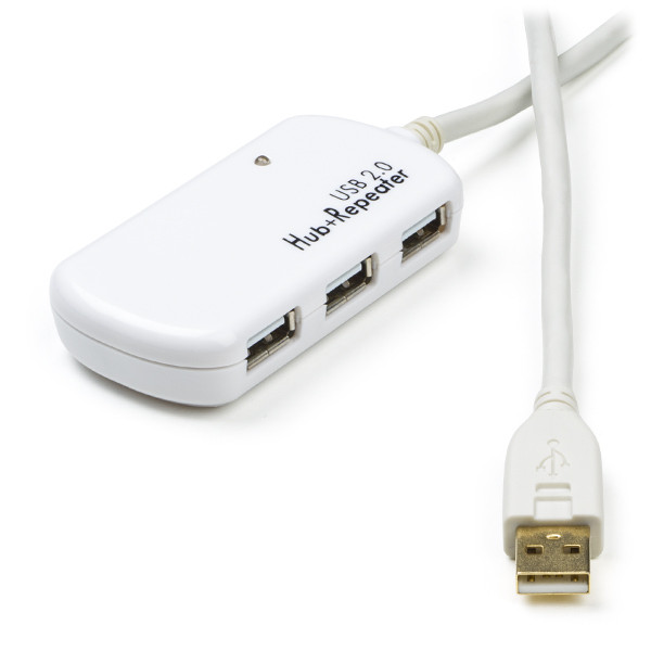 Aten Actieve USB verlengkabel | 12 meter | USB 2.0 (100% koper, 4x USB hub) UE2120H K030200013 - 1
