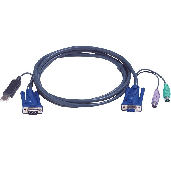 Aten KVM kabel | 1.8 meter (VGA + 2x PS/2 naar VGA + USB A) 2L-5502UP K010503001 - 1