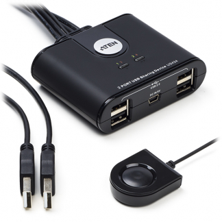 Aten USB switch - USB A naar USB A - Aten (2-poorts, USB 2.0, Schakelaar, LED-indicator) US224 K020201000 - 