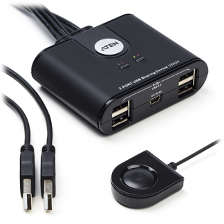 Aten USB switch - USB A naar USB A - Aten (2-poorts, USB 2.0, Schakelaar, led-indicator) US224 K020201000 - 1