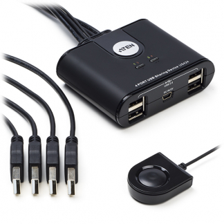 Aten USB switch - USB A naar USB A - Aten (4-poorts, USB 2.0, Schakelaar, LED-indicator) US424 K020201001 - 