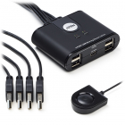 Aten USB switch - USB A naar USB A - Aten (4-poorts, USB 2.0, Schakelaar, LED-indicator) US424 K020201001