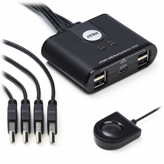 Aten USB switch - USB A naar USB A - Aten (4-poorts, USB 2.0, Schakelaar, led-indicator) US424 K020201001 - 1