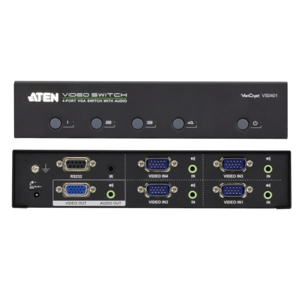 Aten VGA switch | Aten | 4-poorts (Audio/Video, Handmatig) VS0401 K020409001 - 4