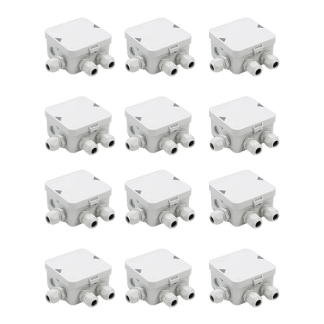Kabeldoos | Attema | 12 stuks (8 ingangen, Ø14 mm, IP65, 3x M20 Wartels, Wit)