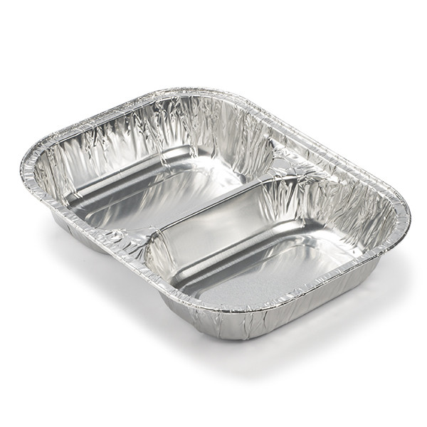 BBQ-Collection Aluminium bakje | 2 stuks (2 vakken, 350 x 265 x 60 mm) DV5300130 K170104950 - 1