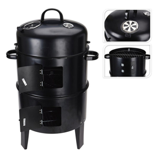 BBQ-Collection BBQ rookoven | ProGarden | Ø 40 x 78 cm (Staal, Houtskool, 2 Grillroosters, Thermometer, Zwart) C83000280 K170105345 - 4