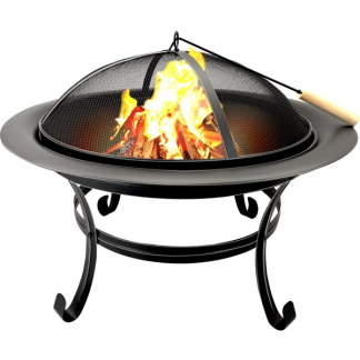 BBQ-Collection Vuurschaal | BBQ Collection | Ø 75.5 x 58.5 cm (Met vonkenscherm, Staal, Zwart) 871125286638 K170109111 - 2