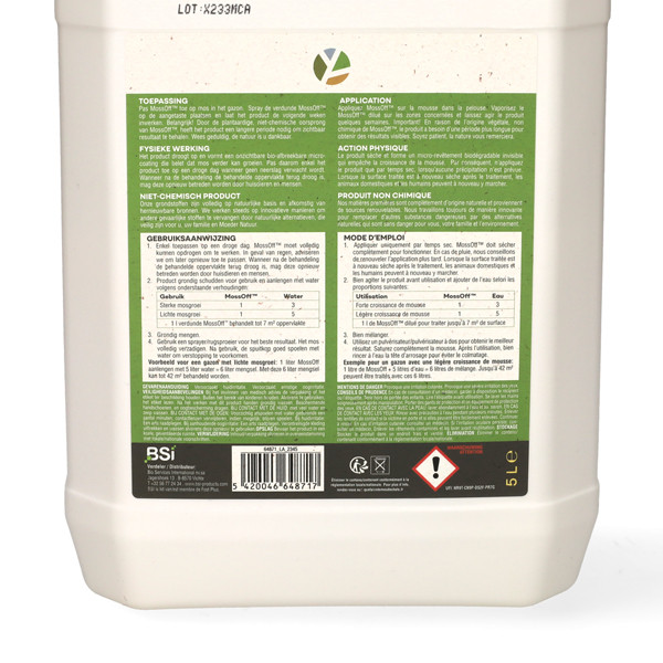 BSI Mos verwijderaar gazon | BSI | 210 m² (Concentraat, 5 liter) 64871 K170115583 - 3