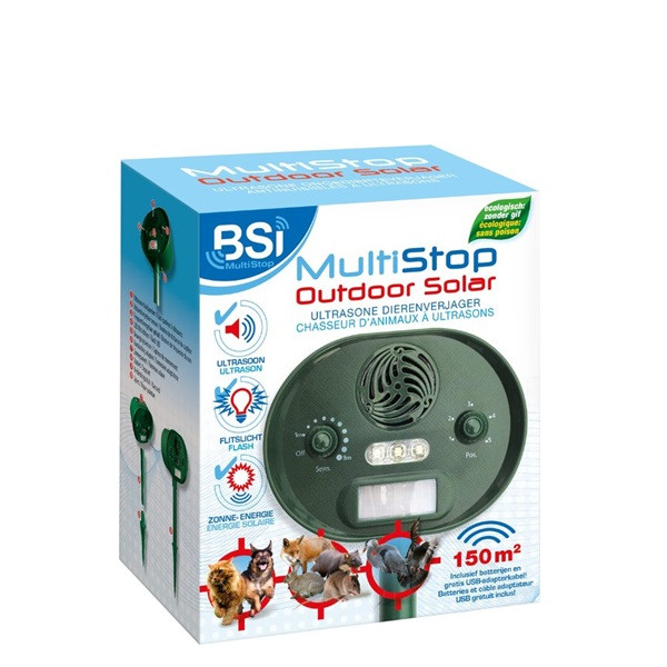 BSI Ongedierteverjager | BSI | MultiStop Outdoor+ Solar | 150 m² (Ultrasoon, Flitslicht) 64292 K170501373 - 2