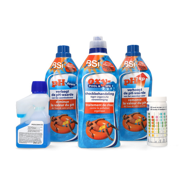 BSI Startset zwembad en spa | BSI (Chloorvrij, PoolSan cs, Teststrips, pH-regelaar, Oxy-Pool & spa) 64452 K170111763 - 1