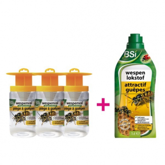 BSI Wespenvanger | BSI | 3 stuks (Herbruikbaar, Inclusief 1 liter ecologische lokstof) K170111557 K170111558 K170111639 - 