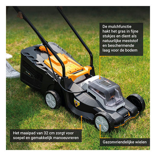 Batavia Accu grasmaaier | Batavia | 32 cm (18V, 3 maaistanden, Excl. accu en lader) 7064713 K170114316 - 3