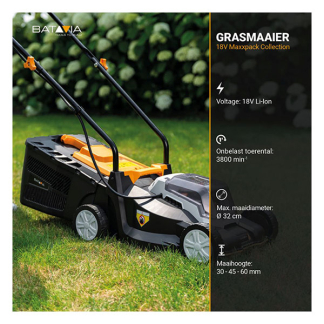 Batavia Accu grasmaaier | Batavia | 32 cm (18V, 3 maaistanden, Incl. accu en lader)  K170114426 - 4
