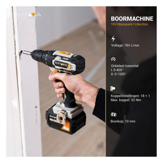 Batavia Accu schroefboormachine | Batavia (18V, Koffer, Excl. Accu en lader) 7065183 K170114347 - 5