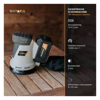 Batavia Accu schuurmachine | Batavia | 125 mm (18V, Excl. accu en lader) 7063457 K170114366 - 5