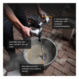 Batavia Accu verfmixer | Batavia | 120 mm (18V, Brushless, Excl. accu en lader) 7063459 K170114372 - 5