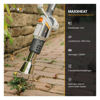 Batavia Elektrische onkruidbrander | Batavia | Maxxheat (600 °C, Drie standen, 5 Opzetstukken) 7063678 K170114345 - 6