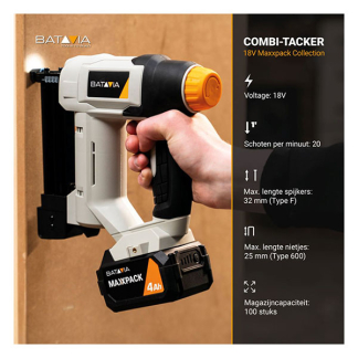 Batavia Elektrische tacker | Batavia (18V, Excl. accu en lader) 7064920 K170114355 - 7