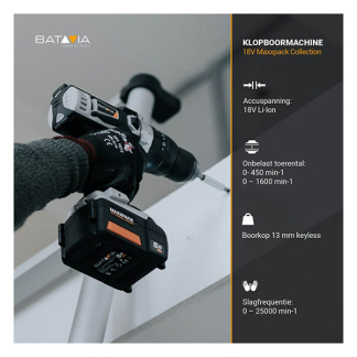 Batavia Klopboormachine | Batavia (18V, Koffer, Incl. 2x accu en 1x lader) 7063810 K170114350 - 6