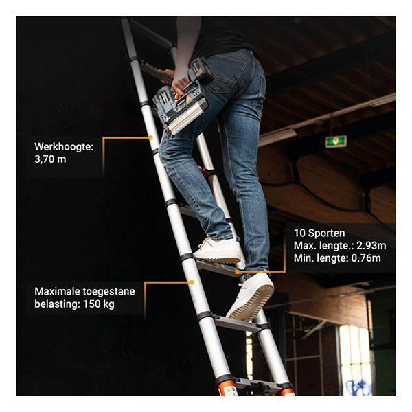 Batavia Ladder | Batavia | Giraffe AIR | 2.93 meter (10 treden, Inschuifbaar) 7064582 K170114376 - 4