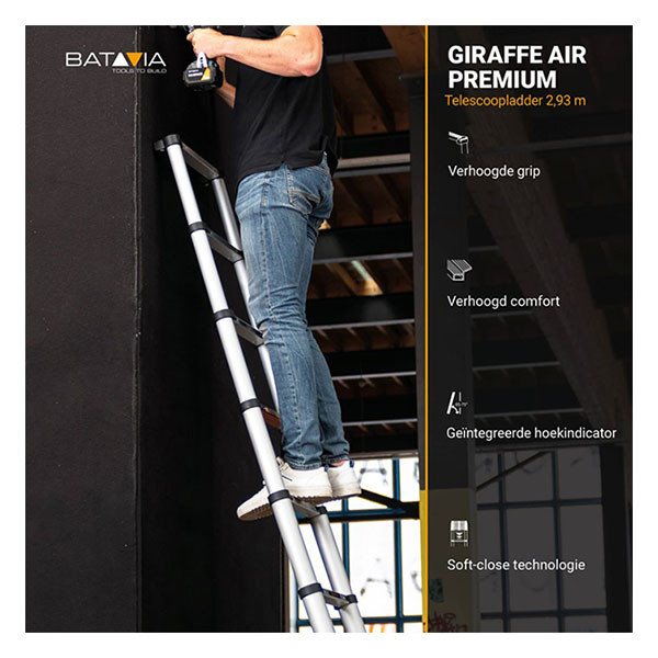 Batavia Ladder | Batavia | Giraffe AIR | 2.93 meter (10 treden, Inschuifbaar) 7064582 K170114376 - 7