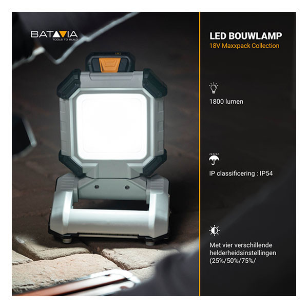 Batavia Led bouwlamp | Batavia (18V, Excl. accu en lader) 7064212 K170114373 - 5