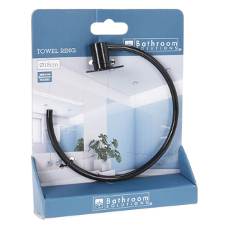 Bathroom Solutions Handdoekrek | Bathroom Solutions (27 x 6 x 21 cm, Rond, Zwart) 404002740 K010830162 - 3