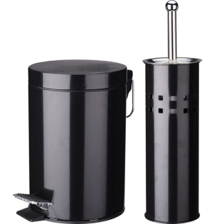 Bathroom Solutions Wc-accessoires set | Bathroom Solutions (Pedaalemmer, Toiletborstel met houder, Zwart) 170481410 K010830185