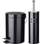 Wc-accessoires set | Bathroom Solutions (Pedaalemmer, Toiletborstel met houder, Zwart)