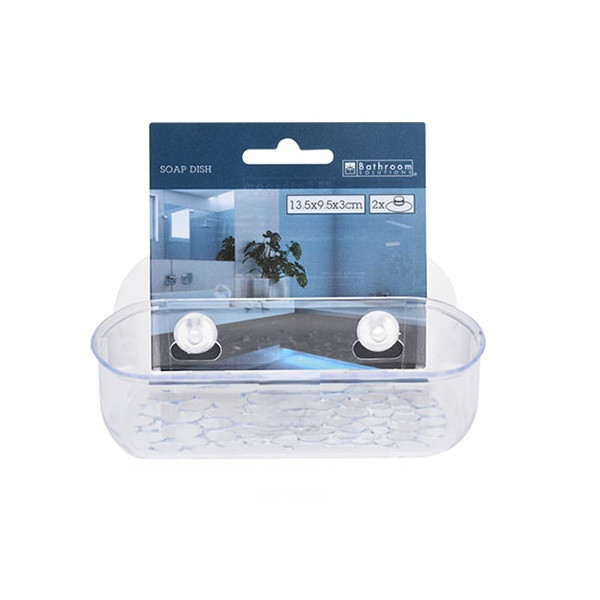 Bathroom Solutions Zeepbakje | Bathroom Solutions (13.5 x 9.5 x 3 cm, Kunststof, Met zuignappen, Transparant) 170456010 K010830146 - 2