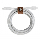Apple Lightning kabel | 1.2 meter (Nylon, Leren bandje, Wit)